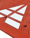 Rijbaankussen rubber rood 2000x1800x60mm - 4-delig