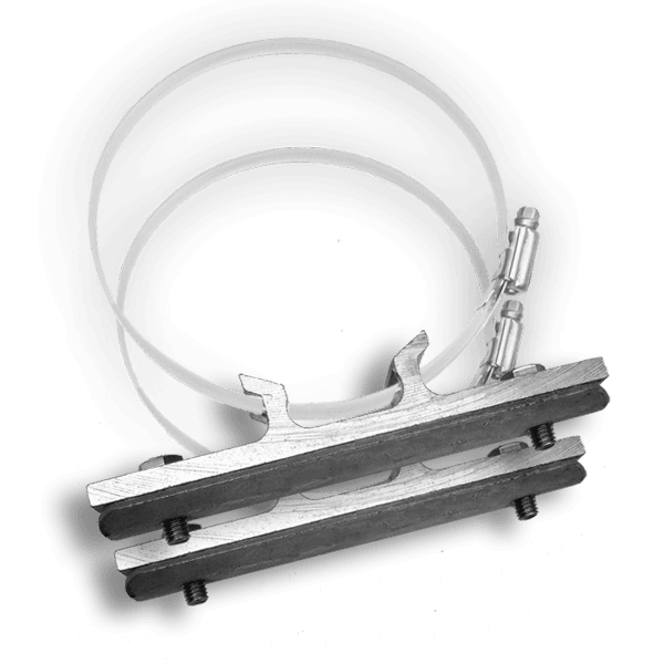 Bordbeugelset VARIABEL voor G2000- of DOR-borden - RVS klemband (set 2 stuks)