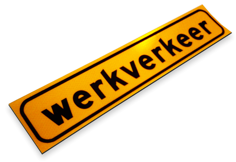 Werkverkeer magneetbord 500x100mm fluorescerend geel/zwart