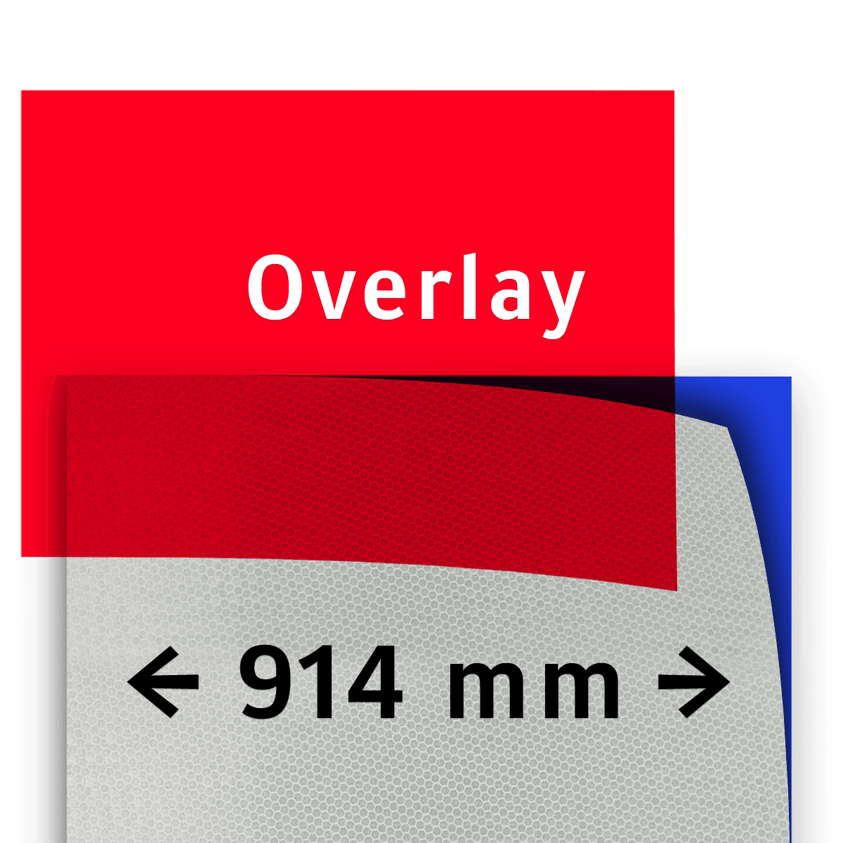Transparant overlay rood 914mm breed