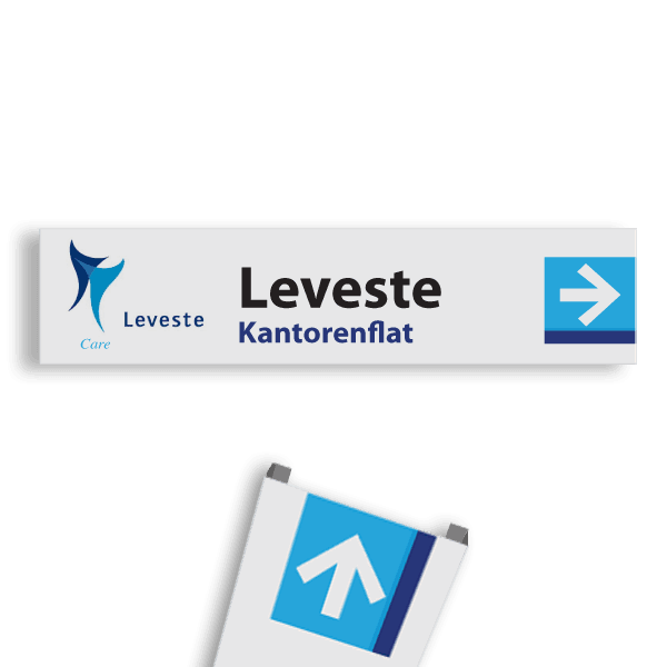 Verwijsbord 1500x350mm met eigen ontwerp en pijl naar wens