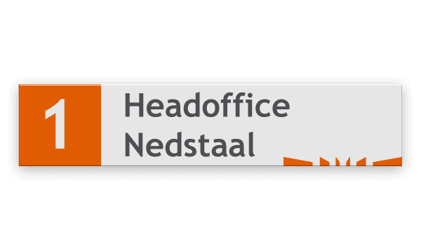 Vlak bedrijfsnaambord 700x150mm met nummer