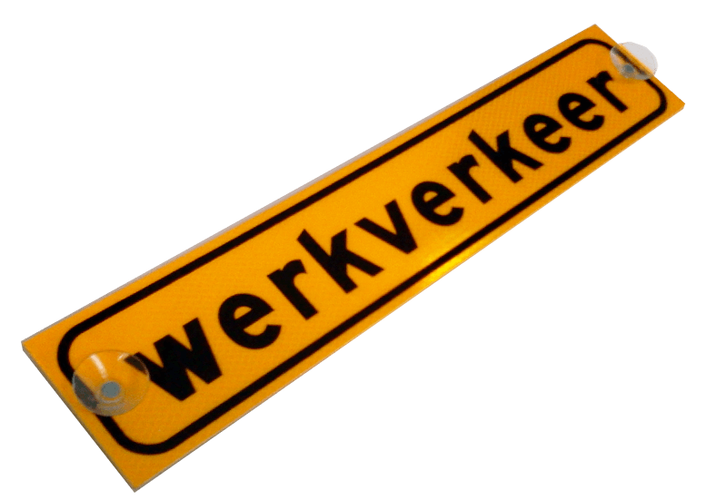 Werkverkeer zuignap bord 500x100mm reflecterend