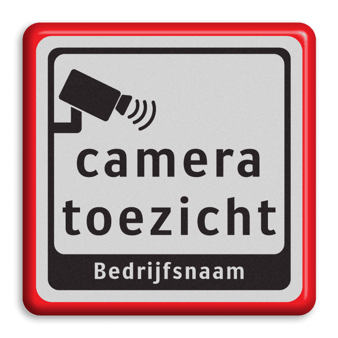Tekstbord Cameratoezicht | Bedrijfsnaam MINI