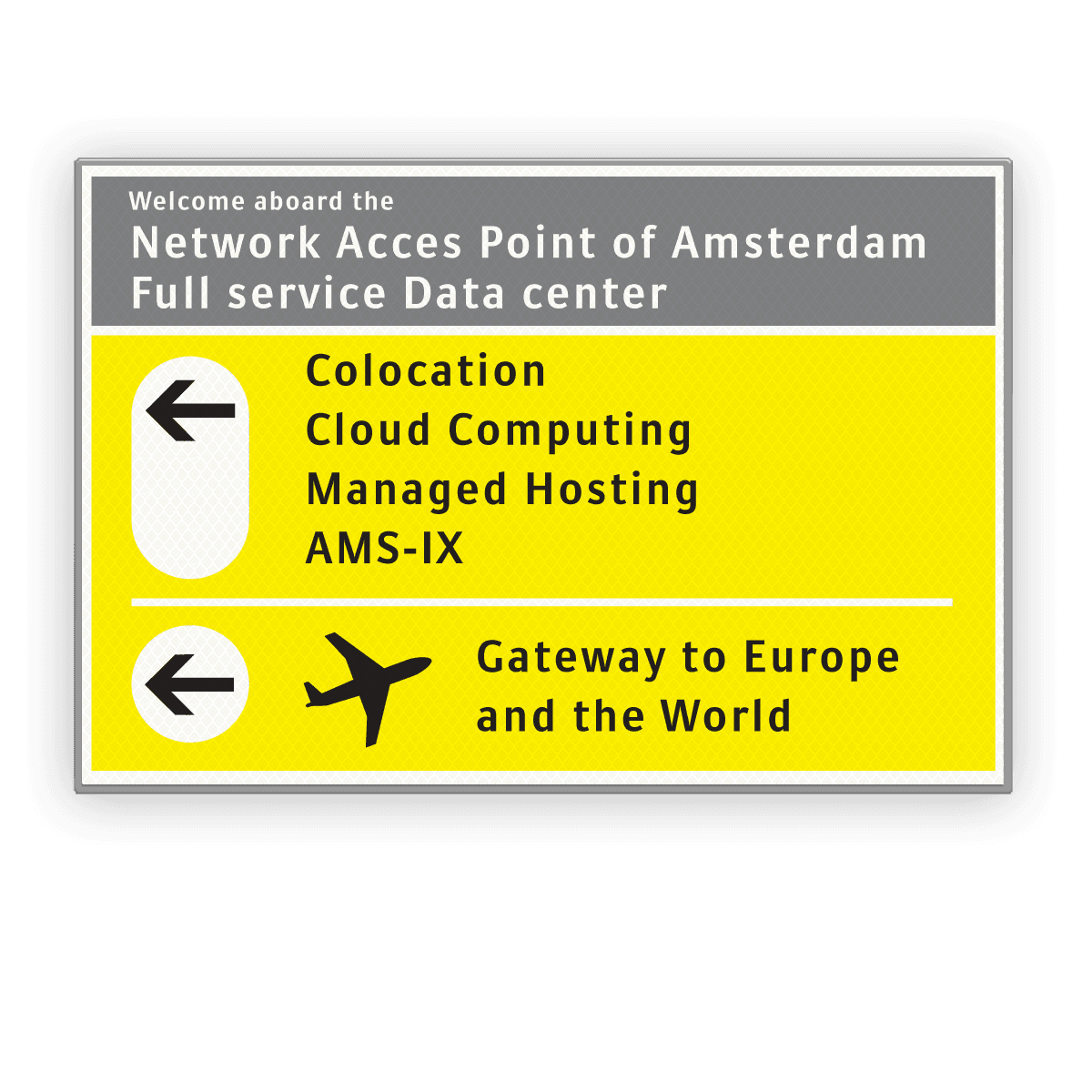 Informatiebord 1200x800mm - Schiphol-stijl