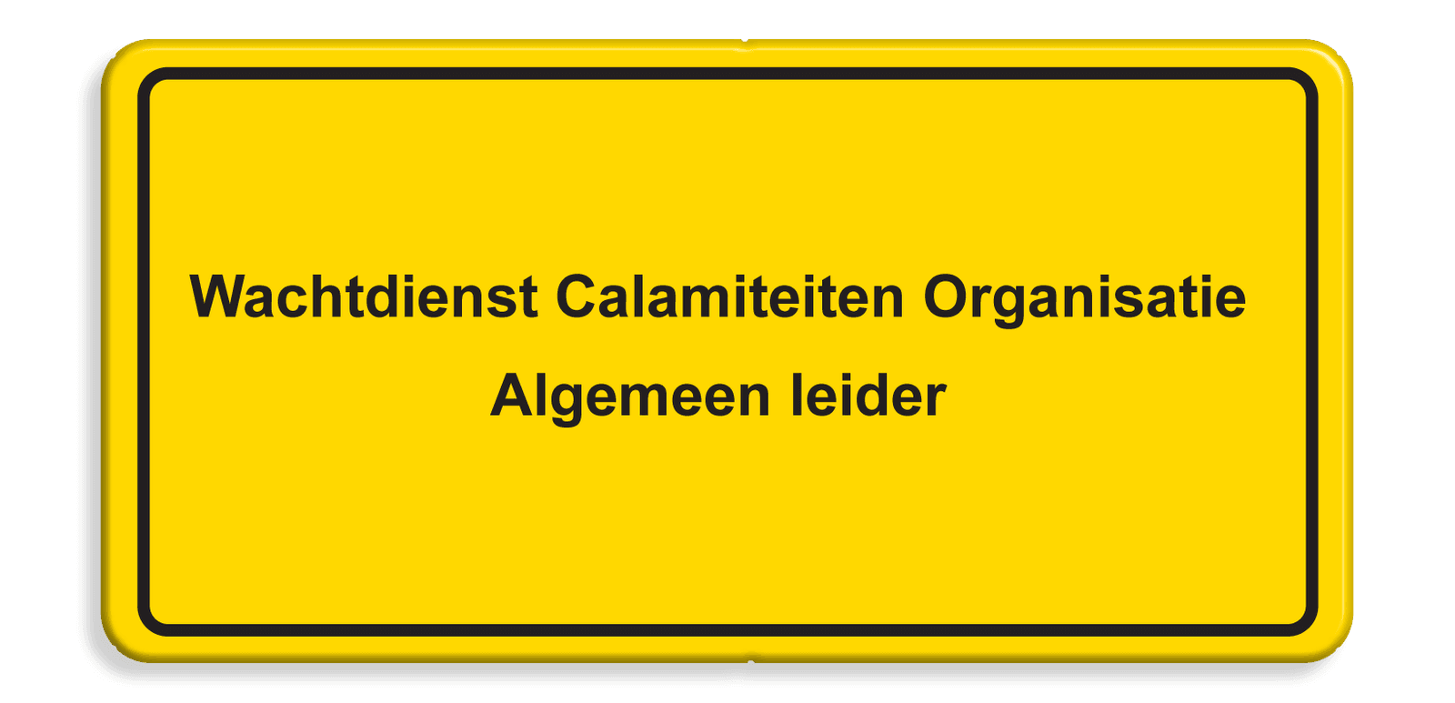 Tekstbord geel/zwart 2 regelig + kader