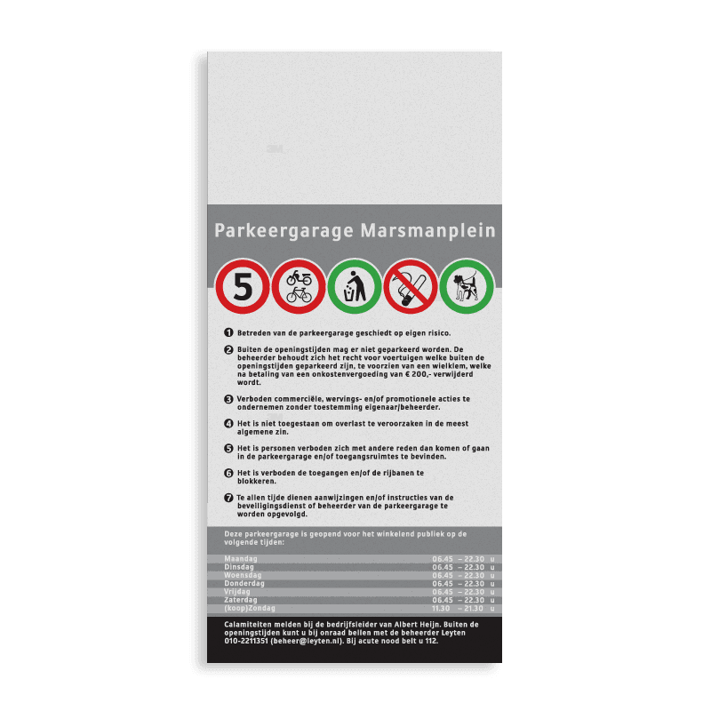Vlak informatiebord AluPanel met full-colour opdruk