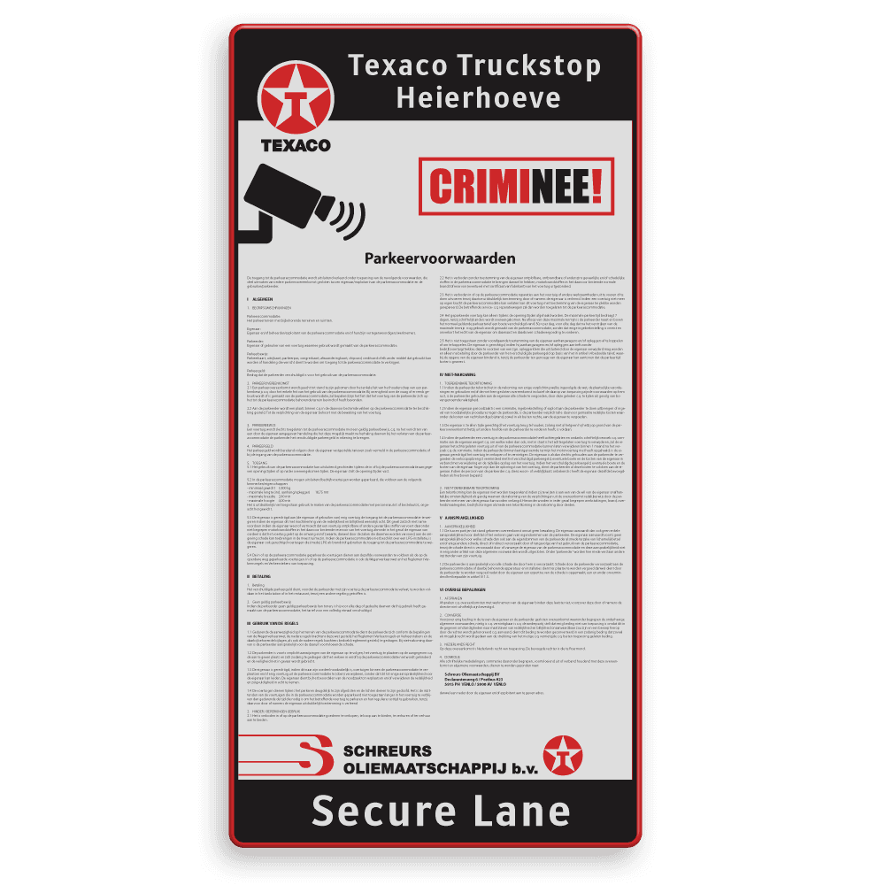 Informatiebord truckstop - CRIMNEE - 1000x2000x28mm Entree