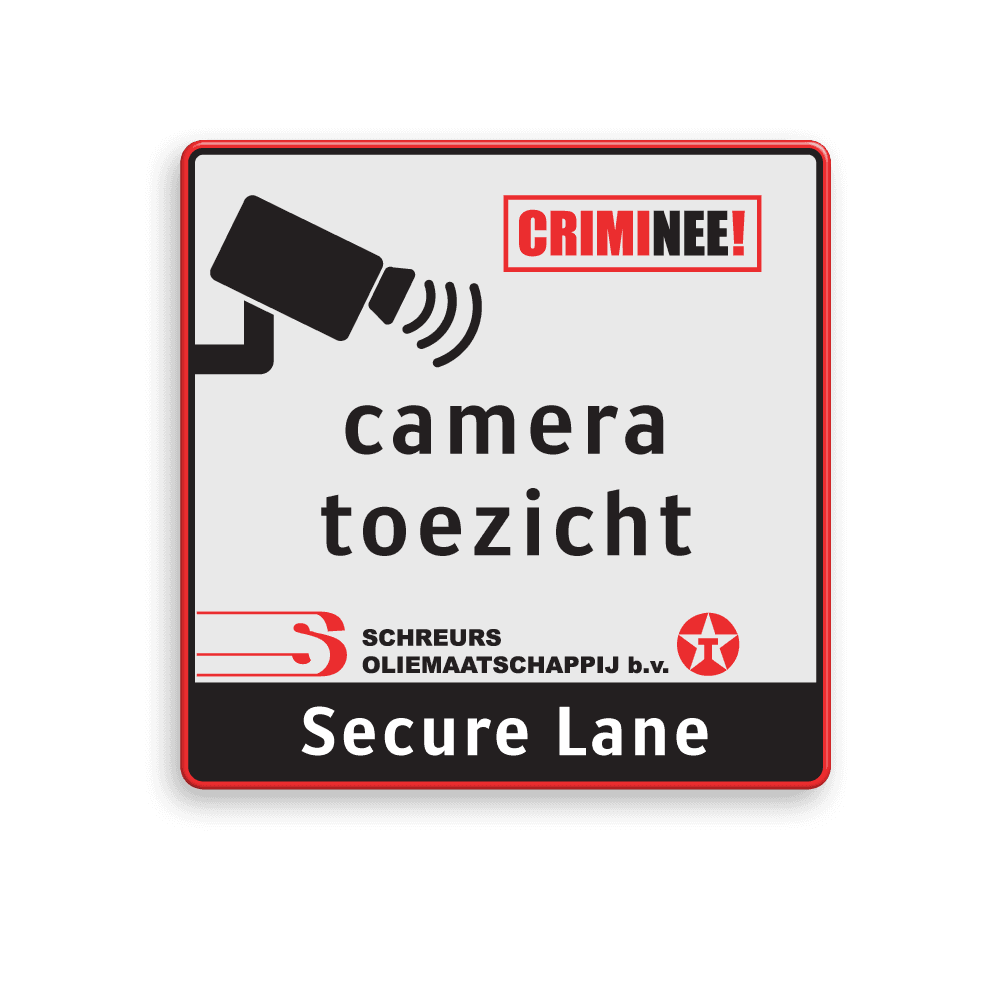Tekstbord Cameratoezicht | CRIMINEE | LOGO