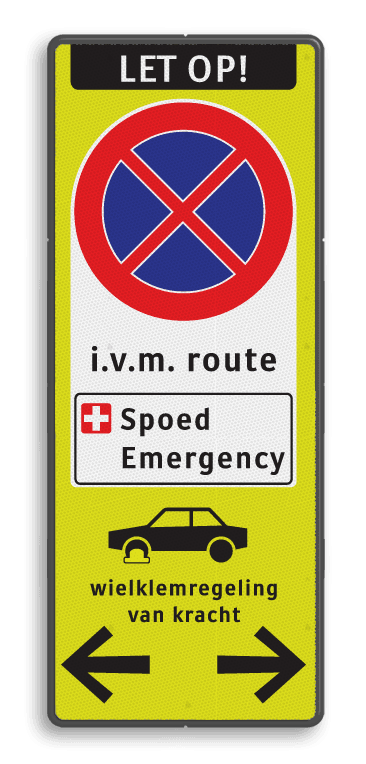 Verkeersbord E02 500x1000mm - 5txt - wsr - picto