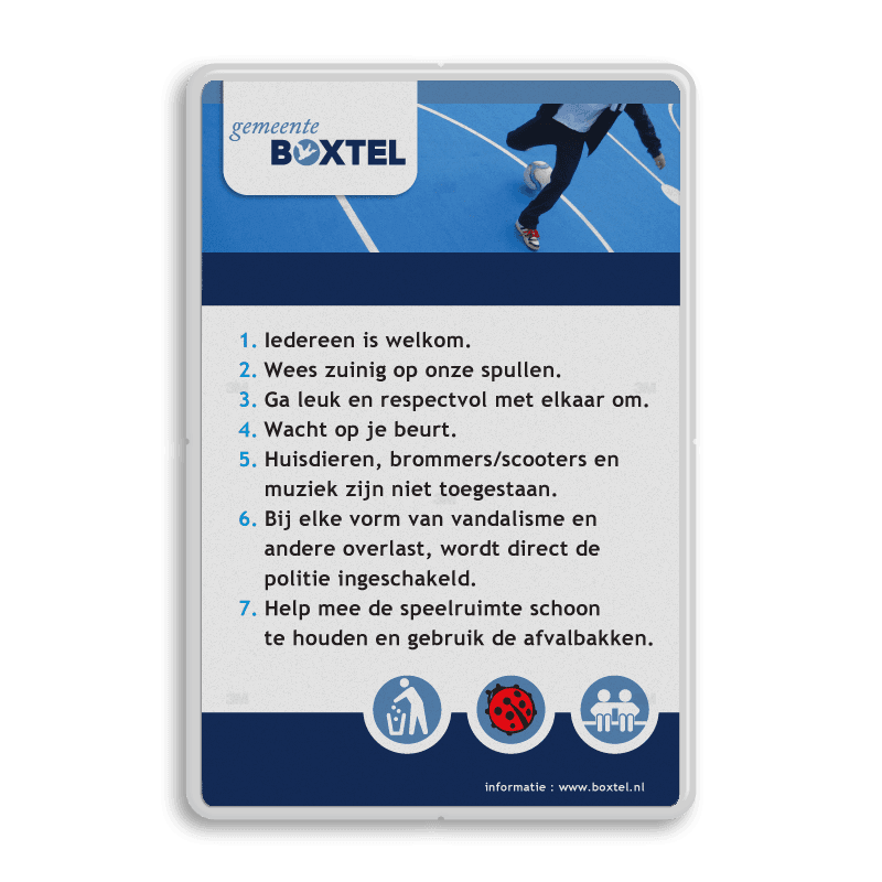 Informatiebord met huis- of spelregels
