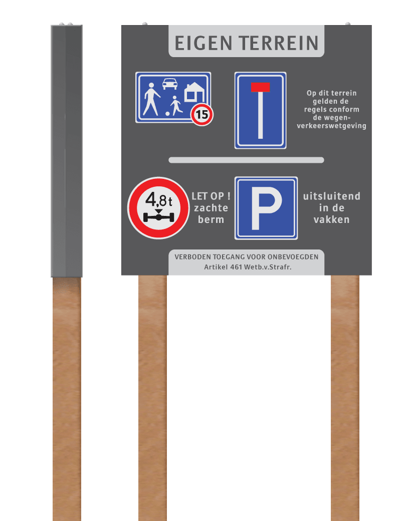Informatiebord met houten palen | Park Meerlanden
