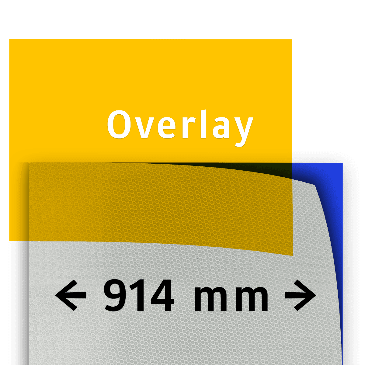 Transparant overlay geel 914mm breed