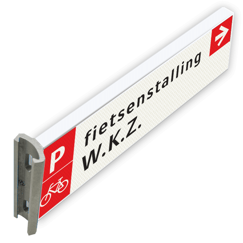 Verwijskoker voor bedrijven of instellingen met tekst en pijl