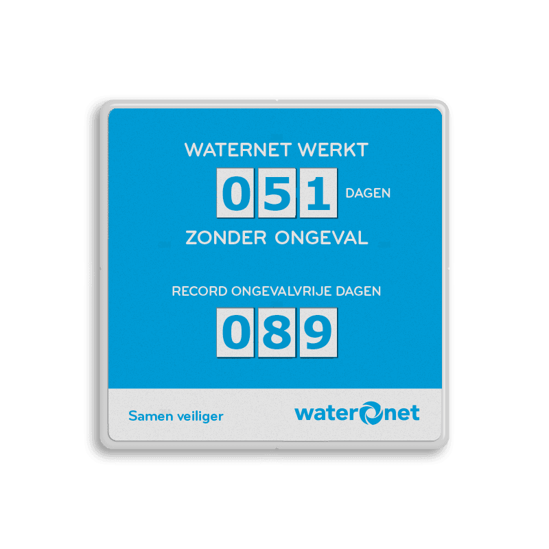 Ongevallenbord voor bedrijven met setjes magneetcijfers