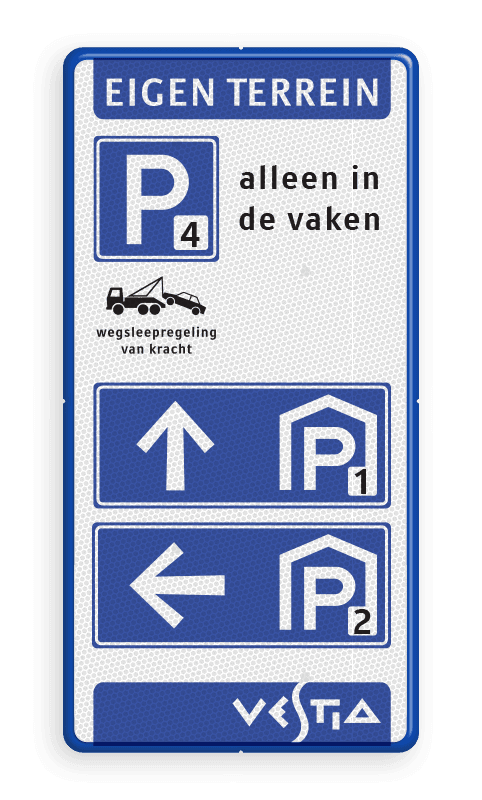 Informatiebord 1:2 Eigen terrein | Parkeerterreinen | Vestia