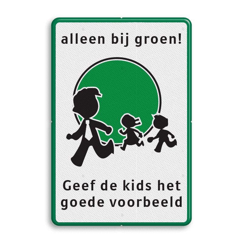 Verkeersbord alleen bij groen oversteken