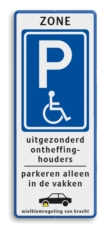 Verkeersbord  zone - E06 - 5txt - wkr