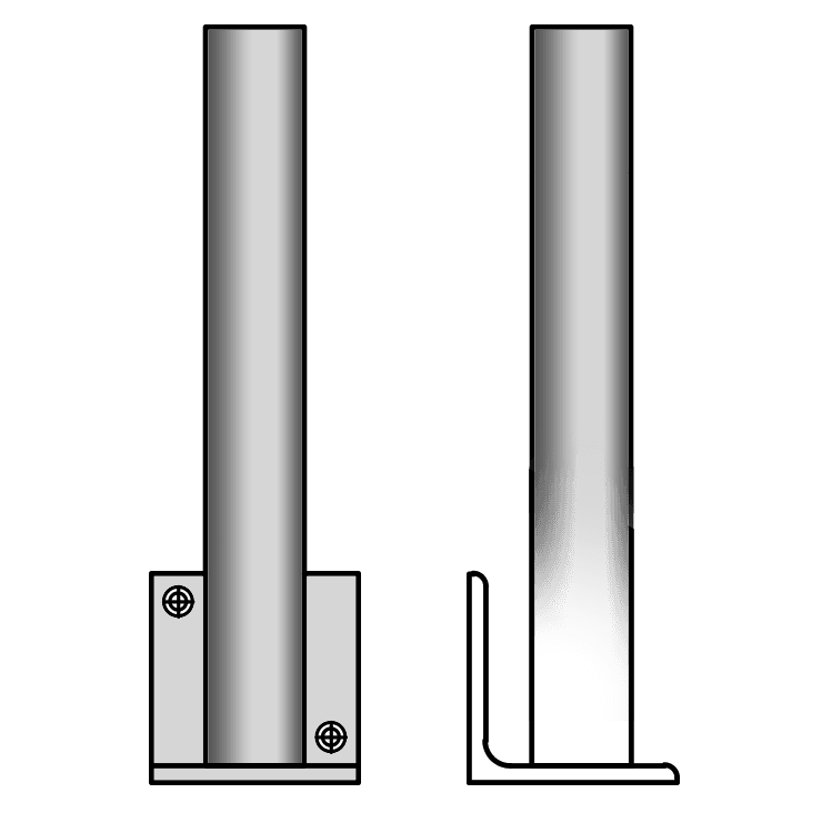 Montagebeugel RECHT Ø48 aluminium met hoeklijn