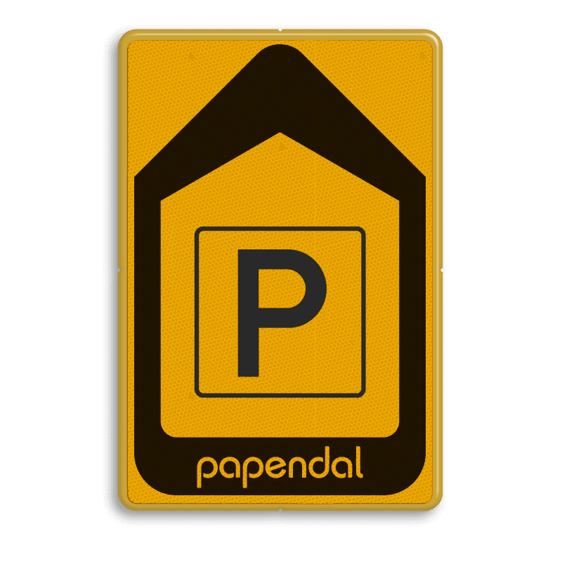 Verkeersbord WIU T201 FLUOR geel/zwart + LOGO Papendal