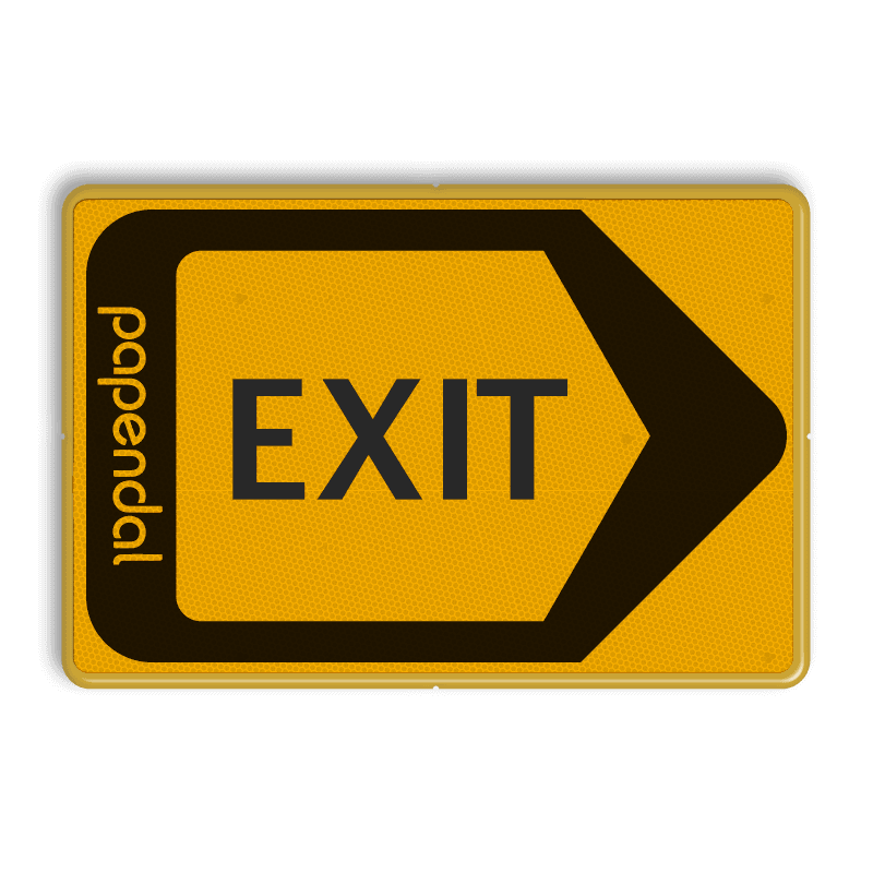 Verkeersbord WIU T201b FLUOR geel/zwart + LOGO Papendal