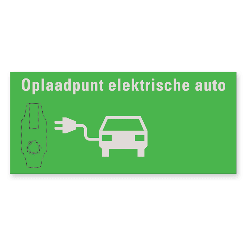Aluminium HAAKS gezet bord 2400x1150mm Oplaadpunt - Geel-Groen ontwerp