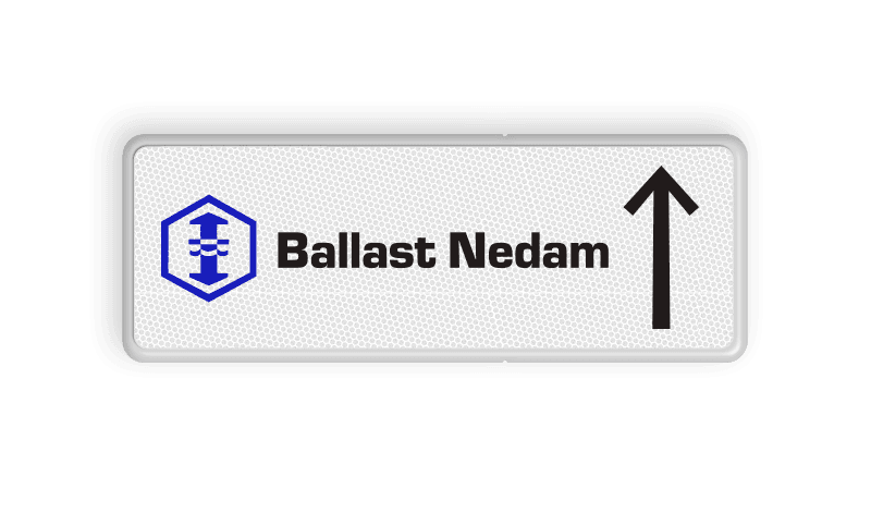 Informatiebord routeverwijzing met logo en pijl