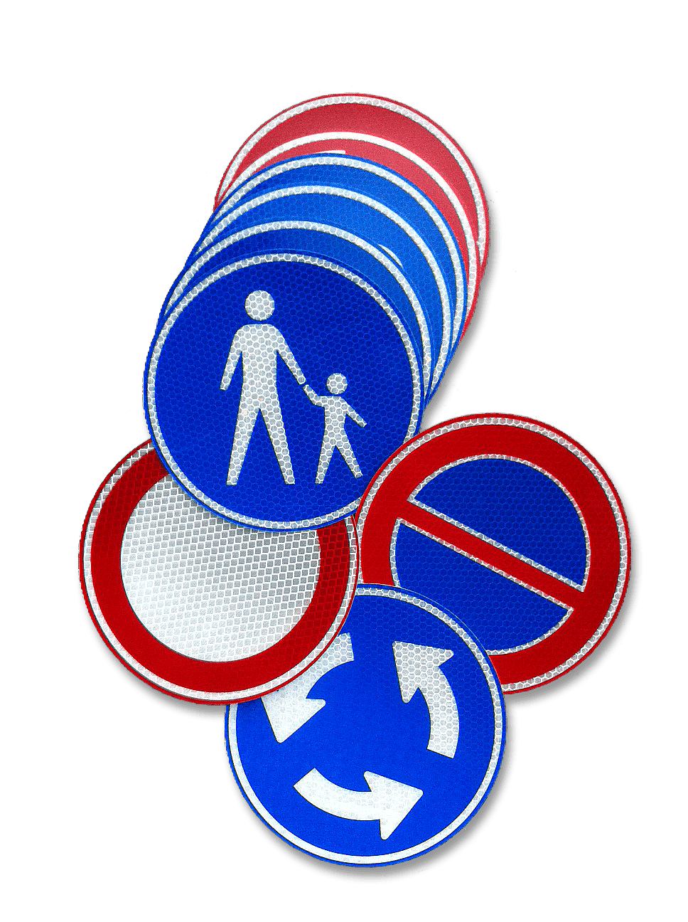 Assortiment reflecterende verkeerstekens voor educatieve doeleinden