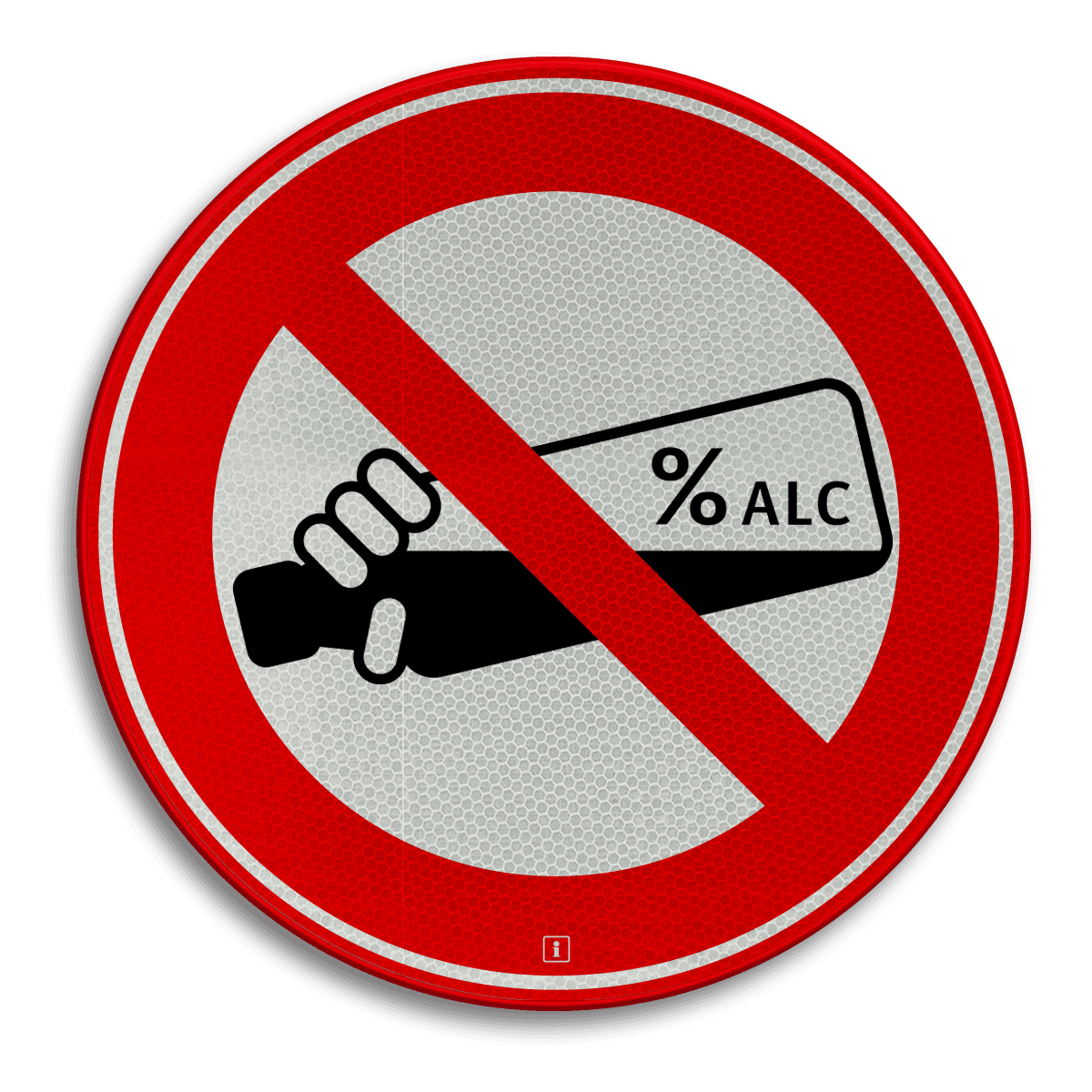 Informatiebord rond rood/wit - alcoholverbod