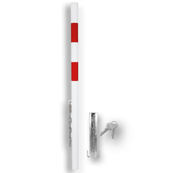 Antiparkeerpaal IB04 Ø60mm rood/wit, AFNEEMBAAR - in bestrating BUDGET