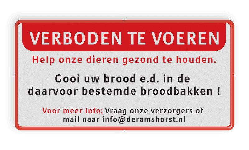 Verbodsbord voeren verboden met eigen ontwerp