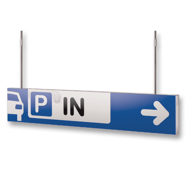 Verwijsbord voor plafond 80x15cm AUTO parkeren blauw met wit
