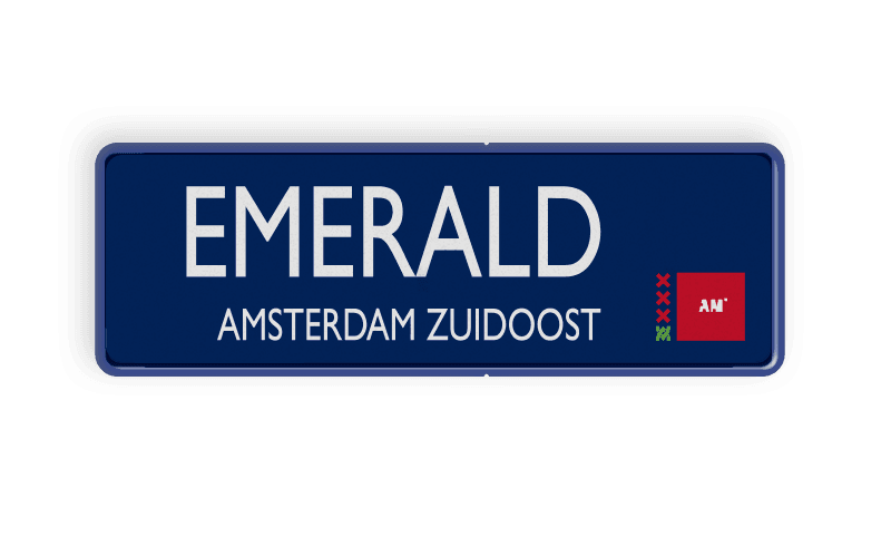 Straatnaambord AMSTERDAM 3:1  reflecterend klasse 1 + full-colour opdruk