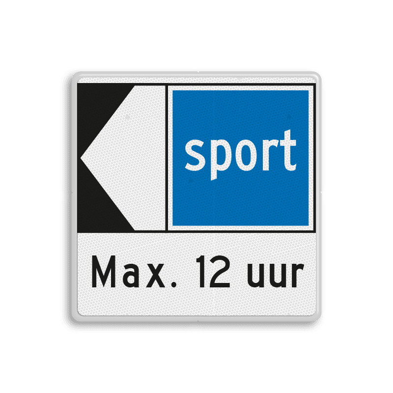 Scheepvaartbord met pijlkader en pictogram en tekst naar wens