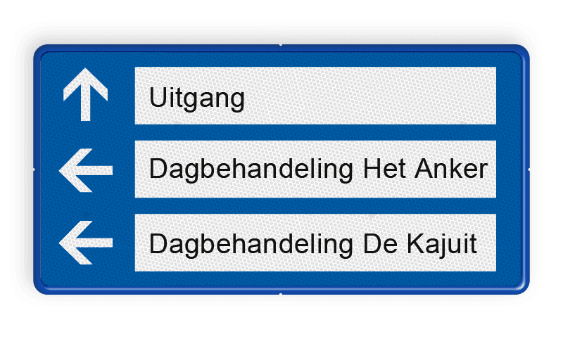 Bewegwijzering 2:1  UMC - 3 bestemmingen