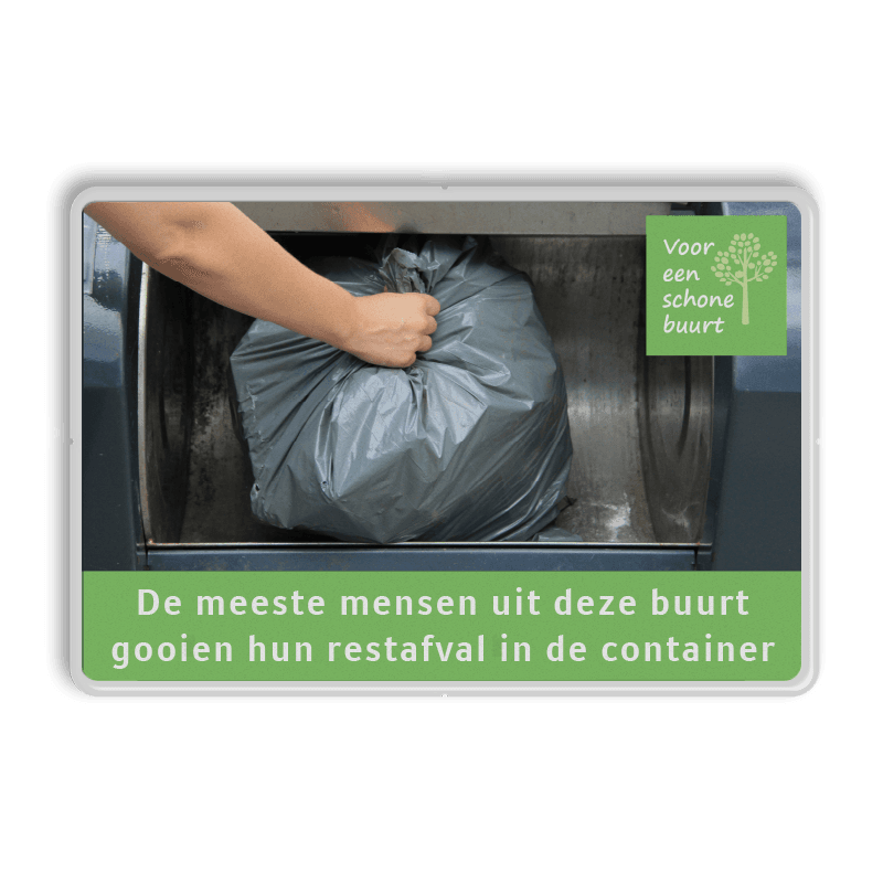 Informatiebord rechthoek 3:2  reflecterend  - Voor een schone buurt!