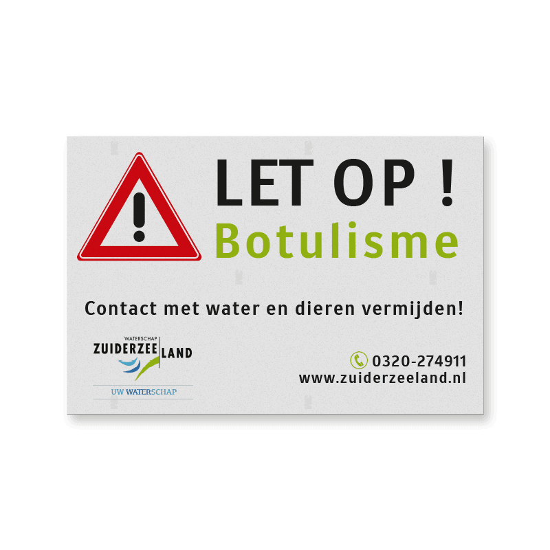 Informatiebord Waterschap Zuiderzeeland - Waarschuwing Waterbeheer