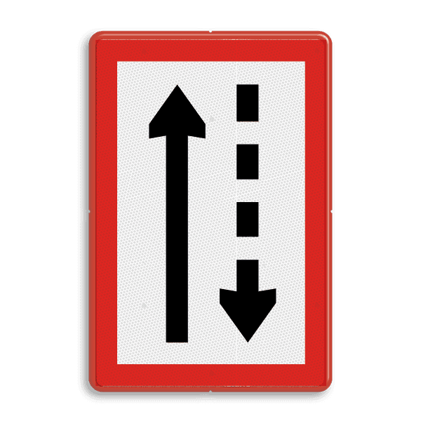 Scheepvaartbord BPR B.3a - Verplicht zich aan de bakboordzijde van het vaarwater te houden