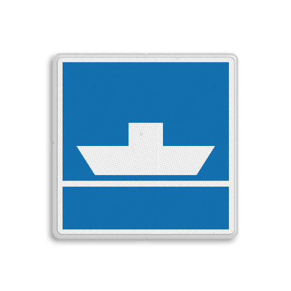Scheepvaartbord BPR E.4a - Niet vrijvarende veerpont