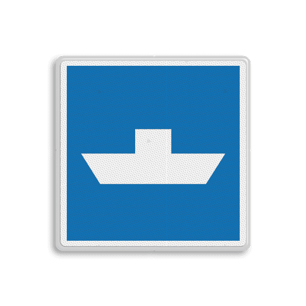 Scheepvaartbord BPR E.4b - Vrijvarende veerpont