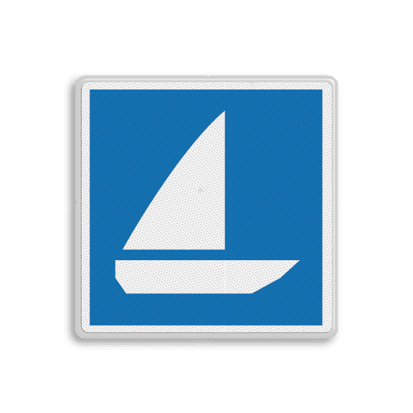 Scheepvaartbord BPR E.18 - Zeilschepen toegestaan