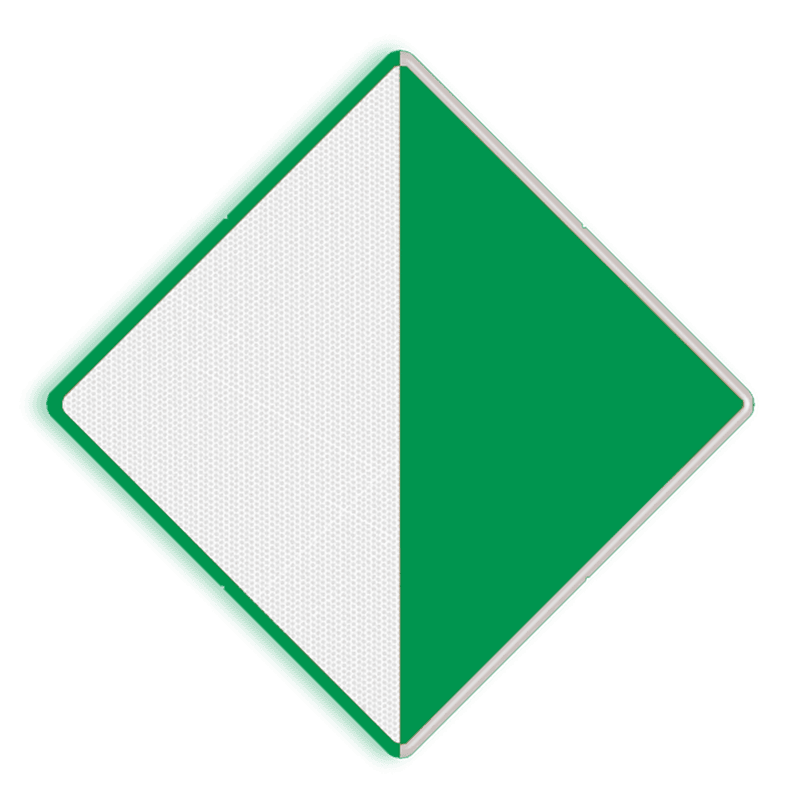 Scheepvaartbord BPR D.2a rechts - Aanbeveling binnen de aangegeven begrenzing te varen