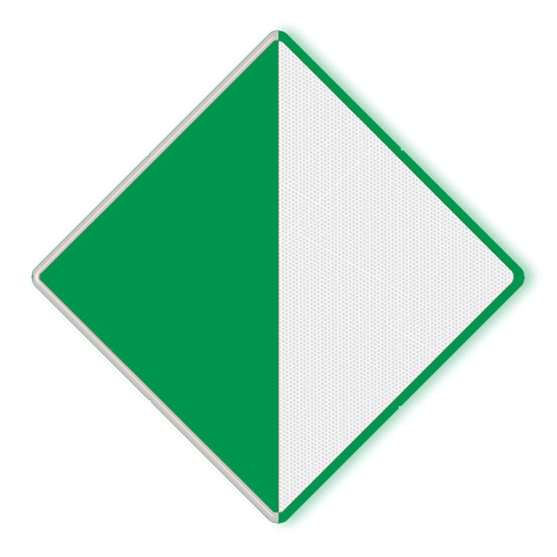 Scheepvaartbord BPR D.2a links - Aanbeveling binnen de aangegeven begrenzing te varen