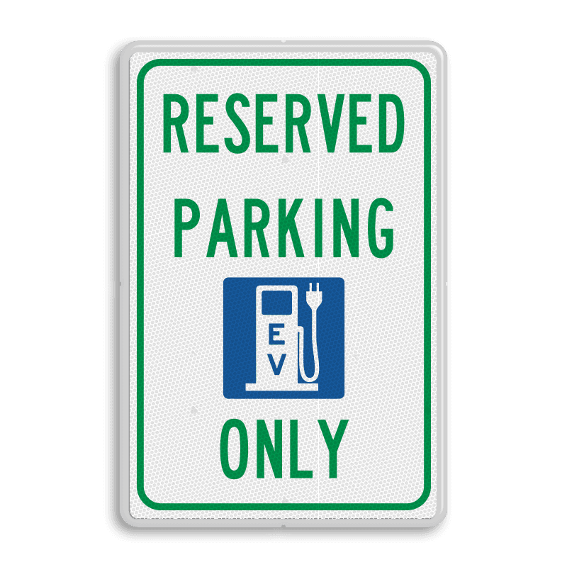 Parkeerbord RESERVED PARKING - EV - ONLY