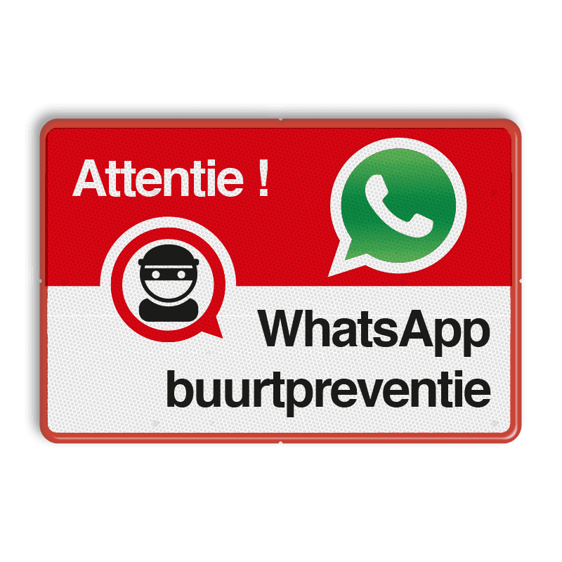 WhatsApp Attentie Buurtpreventie Informatiebord - 002 - L209wa