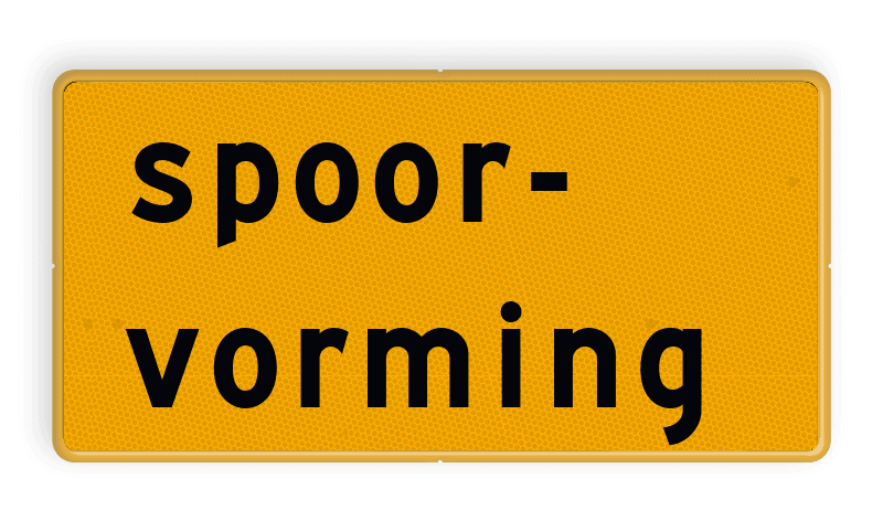 Tekstbord - OB605t - spoorvorming - Werk in uitvoering