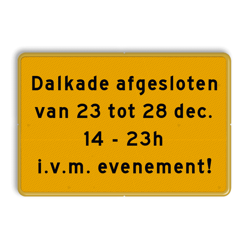 Tekstbord - Eigen tekst - Werk in uitvoering