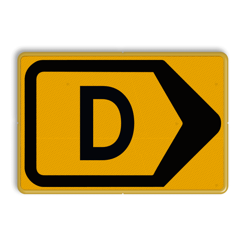 Verkeersbord omleiding + pijlkader rechtsaf - reflecterend