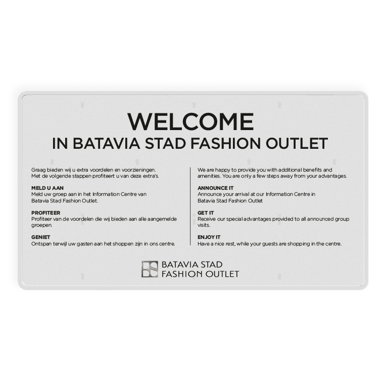 Verwijsbord wit/full-colour 1800x1000x28mm - eigen ontwerp - Bataviastad