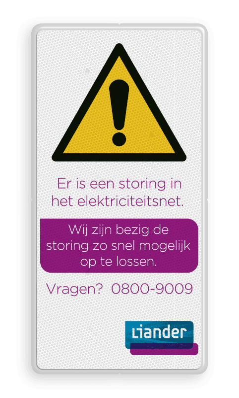 Informatiebord rechthoek - Liander - reflecterend - Info